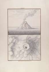 Stromboli, 1750 (pióro i atrament z wc na papierze)